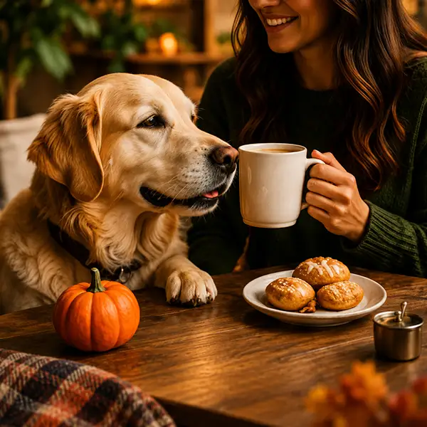 A couple celebrating an adoption day with their rescue dog